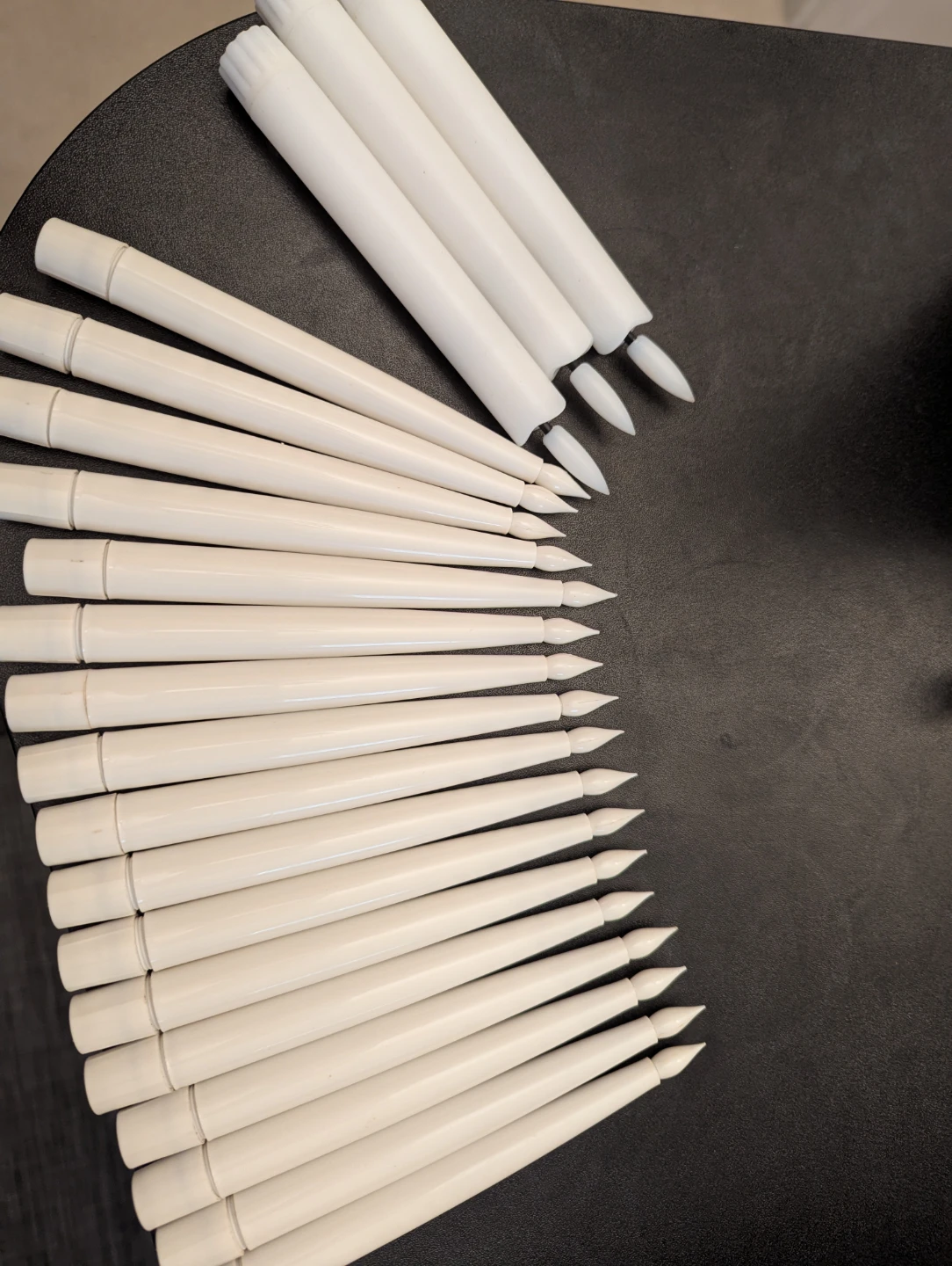 Battery powered White Taper Candles - Set of 20
