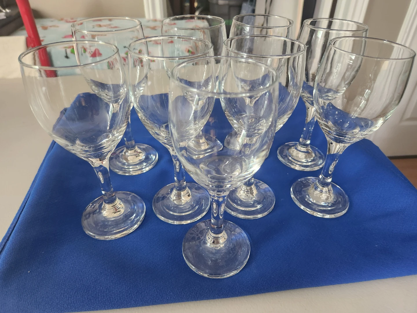 Set of 9 Clear Wine Glasses