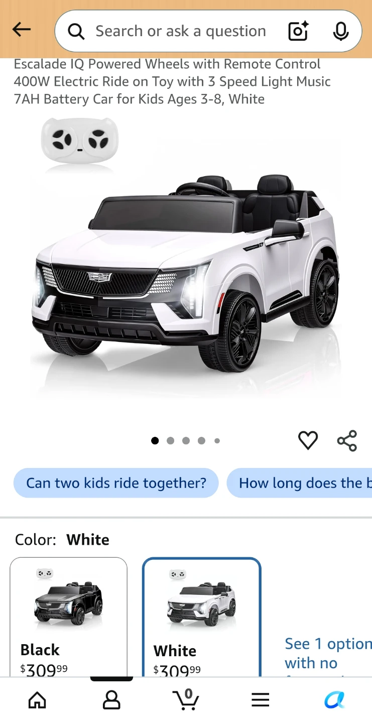 Cadillac Escalade IQ Ride-On Toy Car - White - photo 3