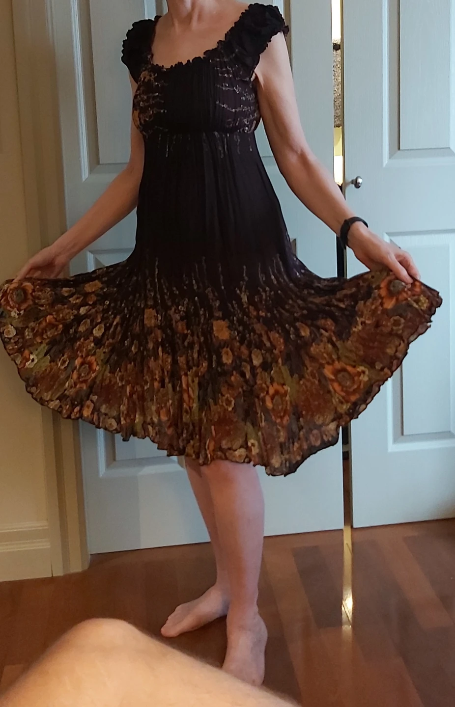 Women's Brown Floral Print Dress - photo 4