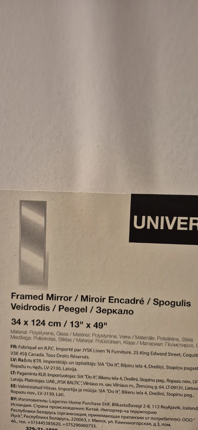 University Framed Mirror - 34 x 124 cm - photo 5