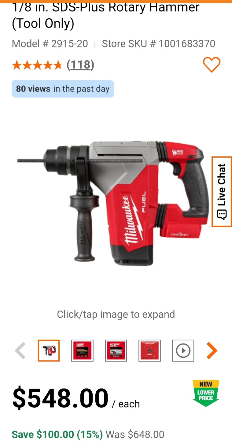 Milwaukee M18 FUEL 1-1/8" SDS-Plus Rotary Hammer (Tool Only) - photo 2