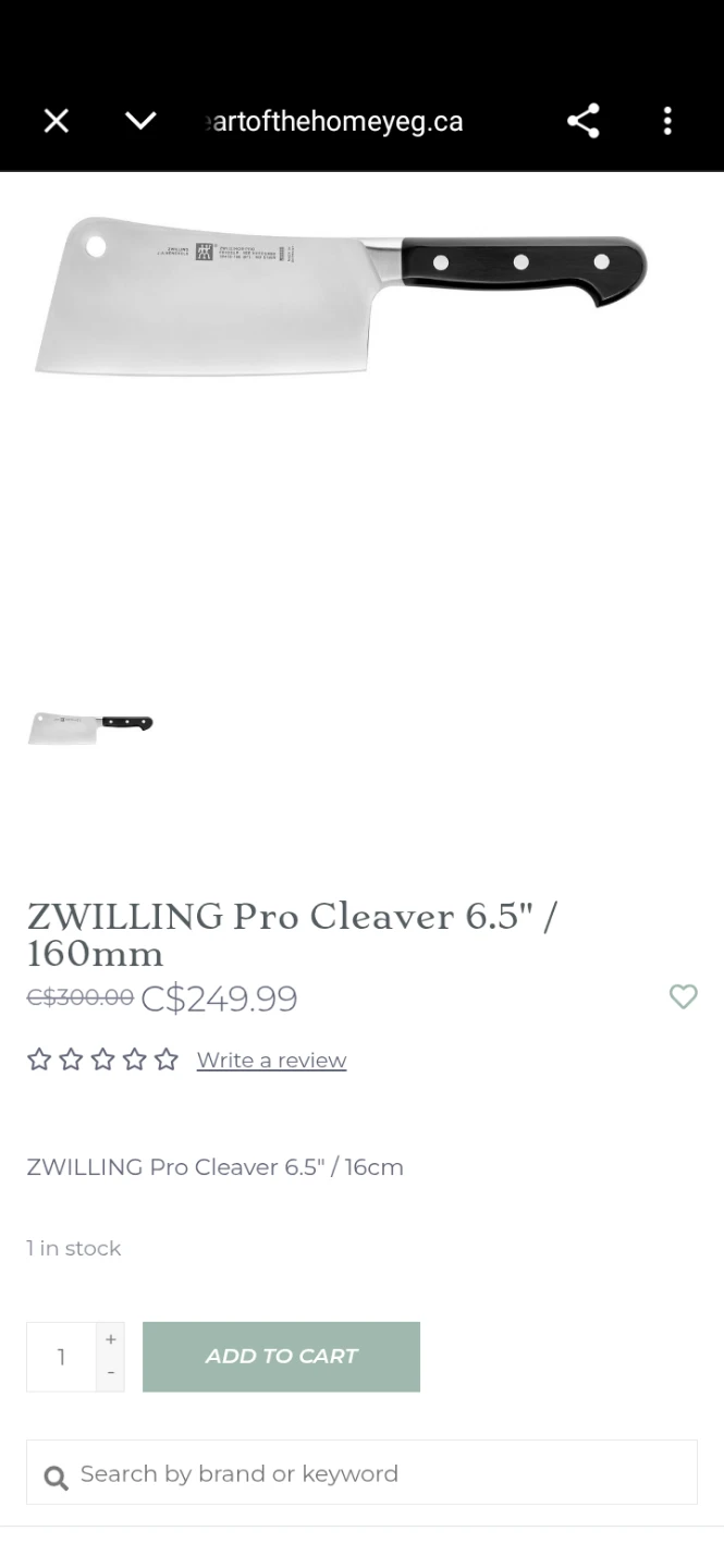 ZWILLING Pro Cleaver 6.5" / 160mm
