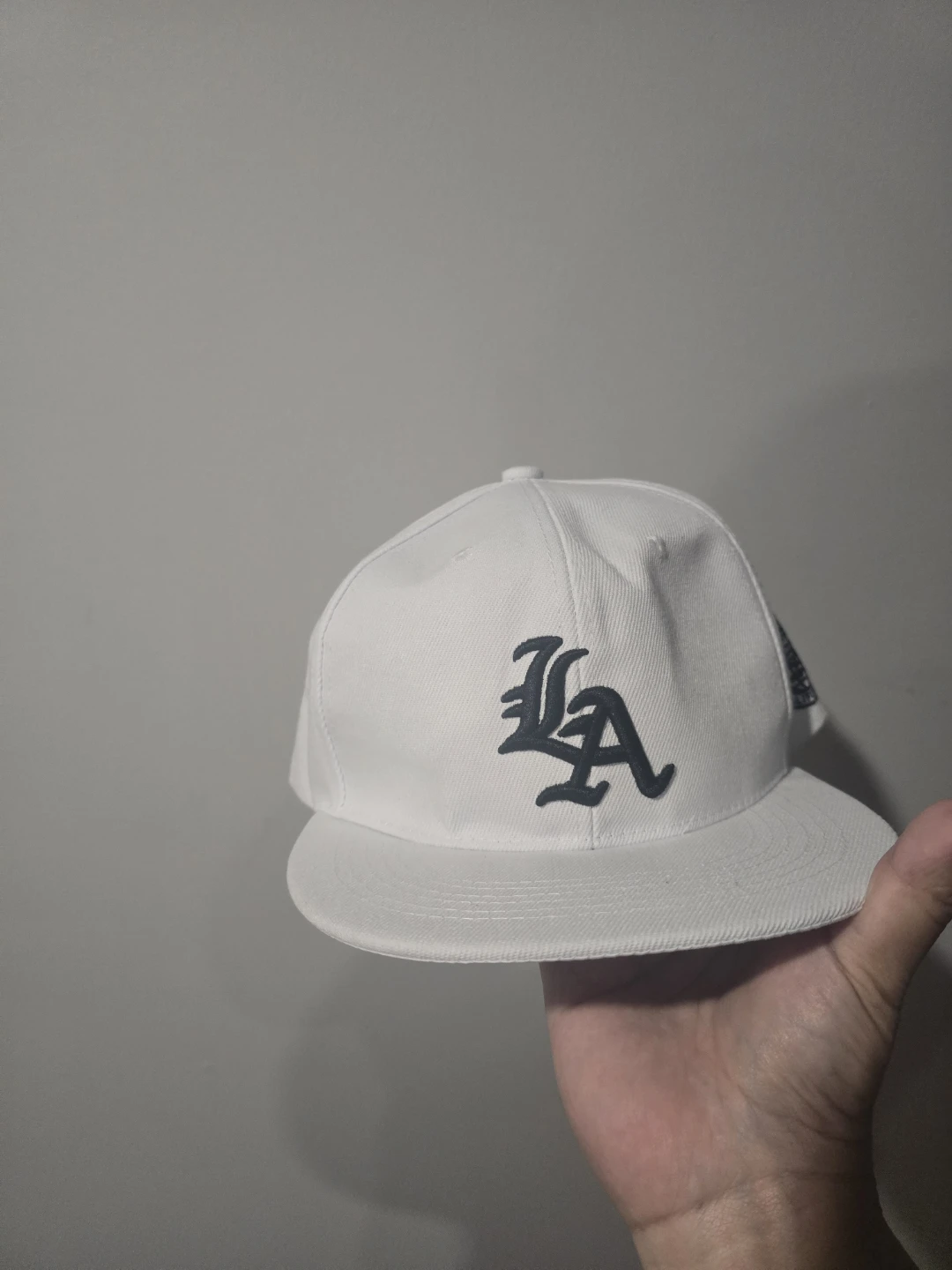 White LA Snapback Hat