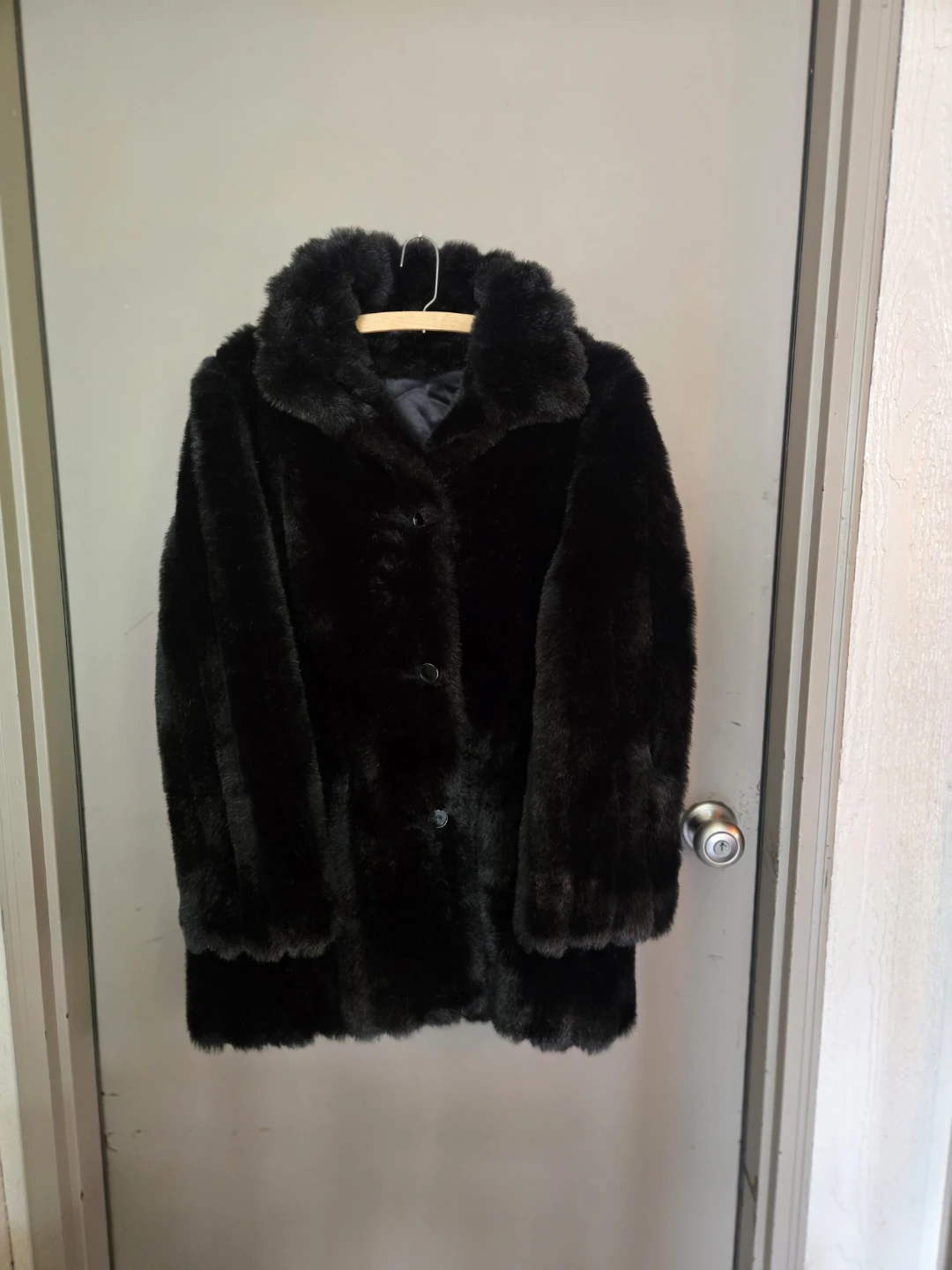 Black Faux Fur Coat