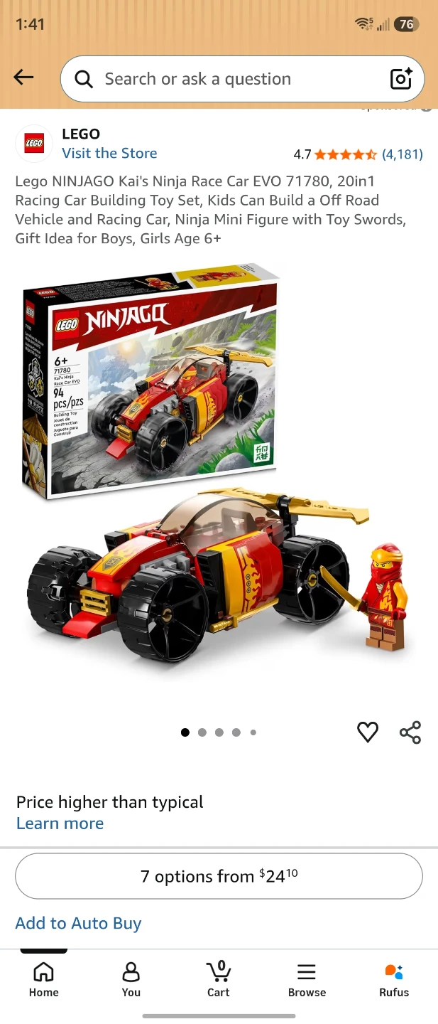 LEGO Ninjago Kai's Ninja Race Car EVO Set 71780