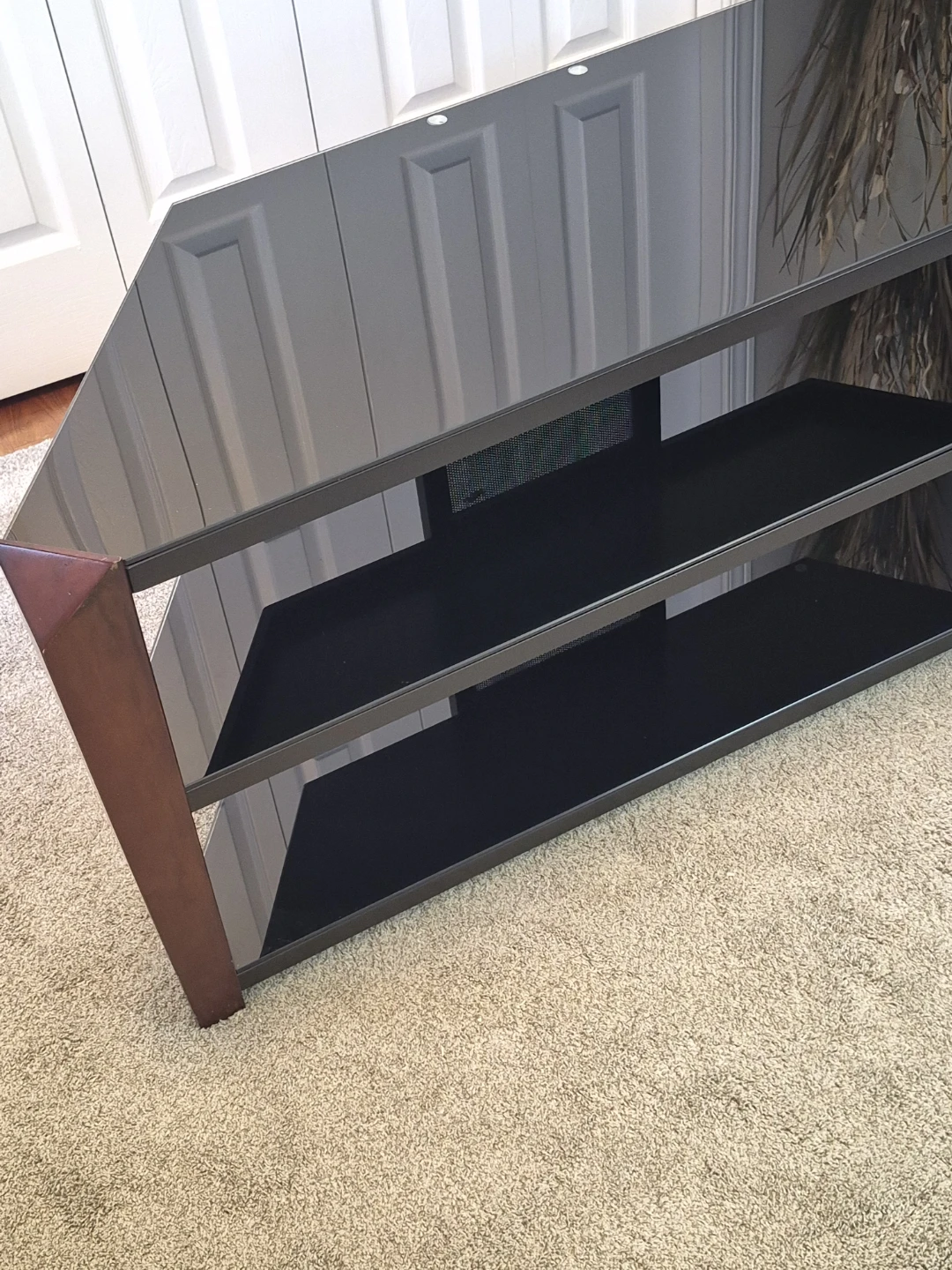 Black Glass 3-Tier TV Stand - photo 3