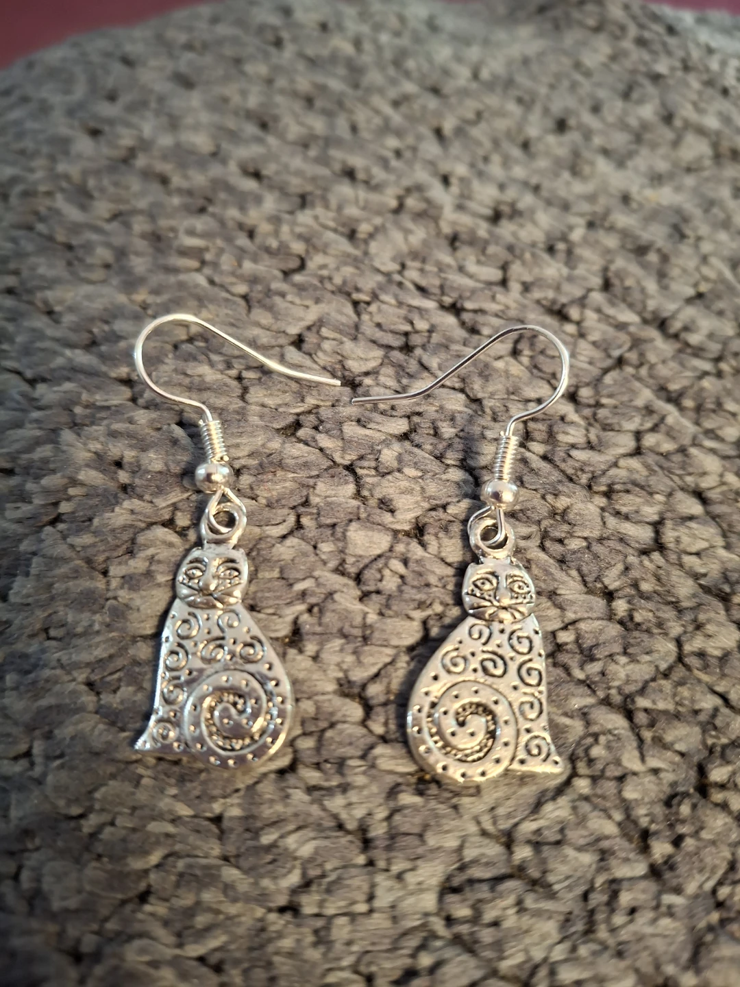 Silver Cat Earrings