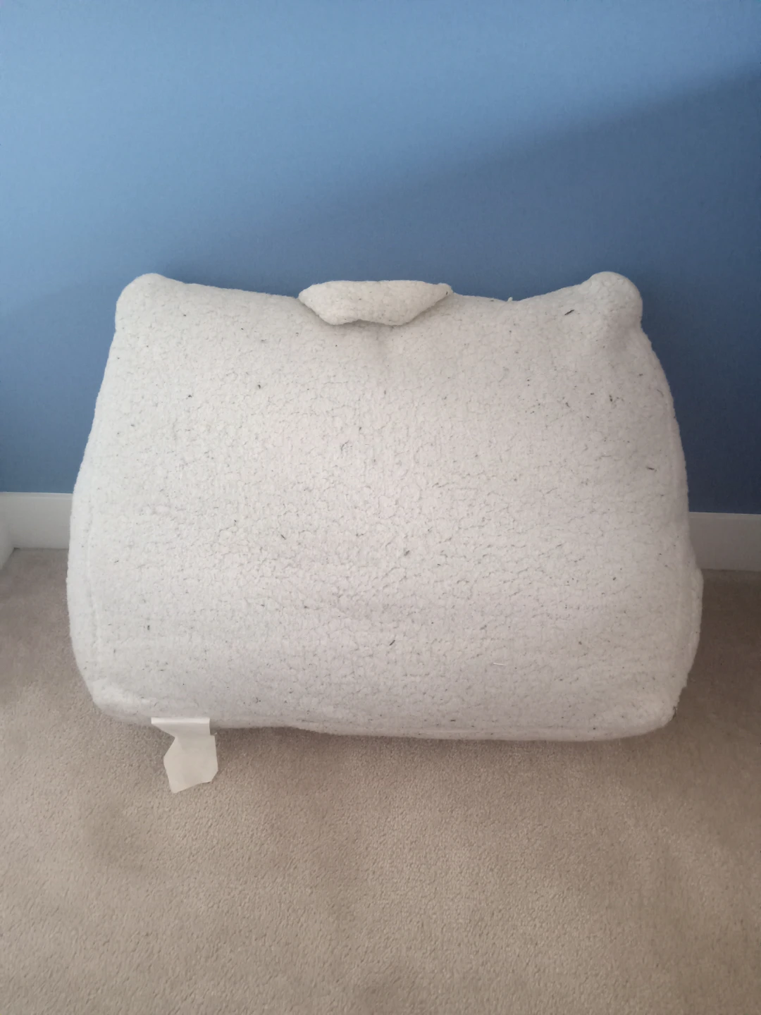 White Sherpa Pillow with Handle