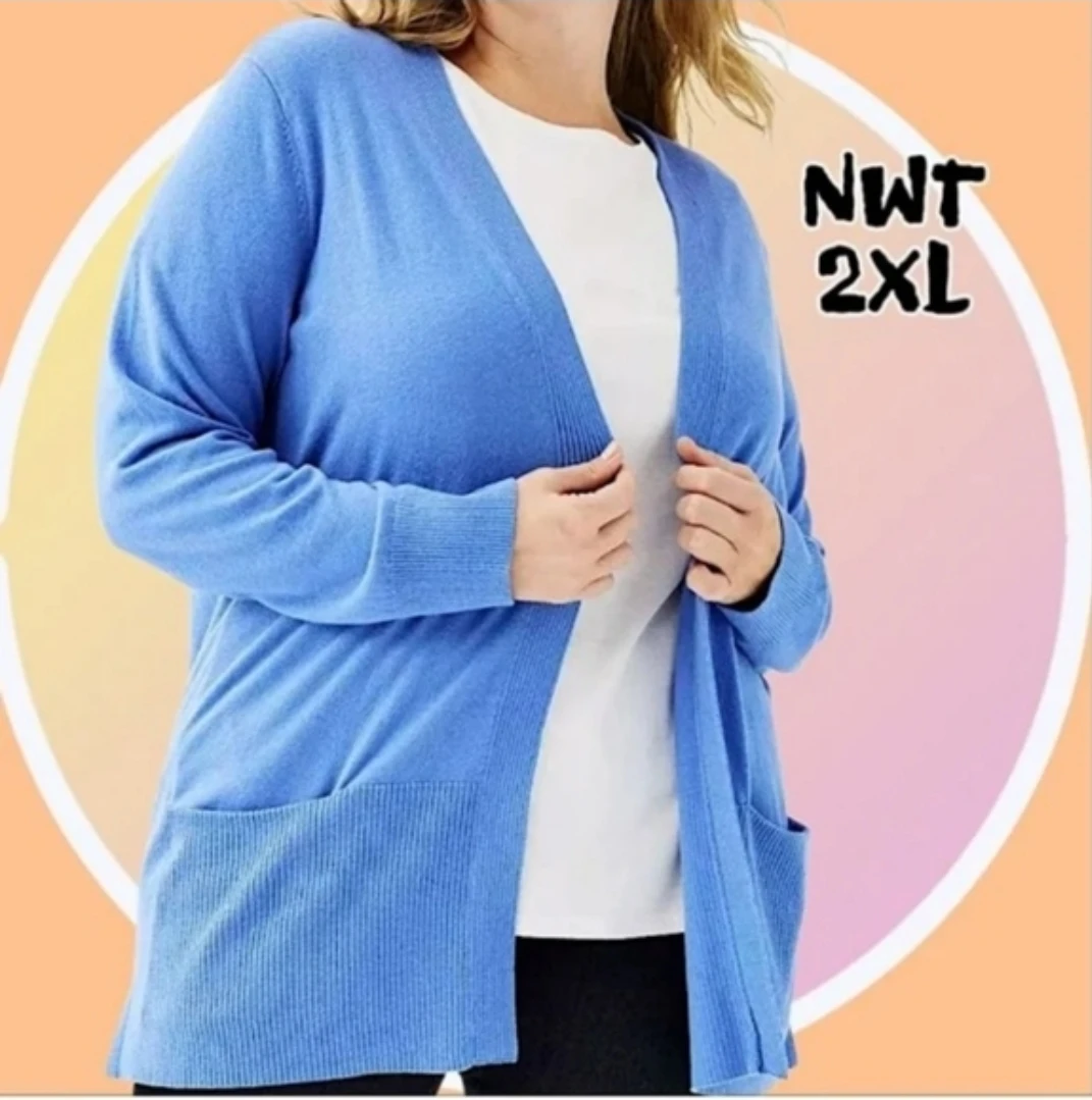 NWT 2XL Open Front Cardigan w 2 Pockets 🏆