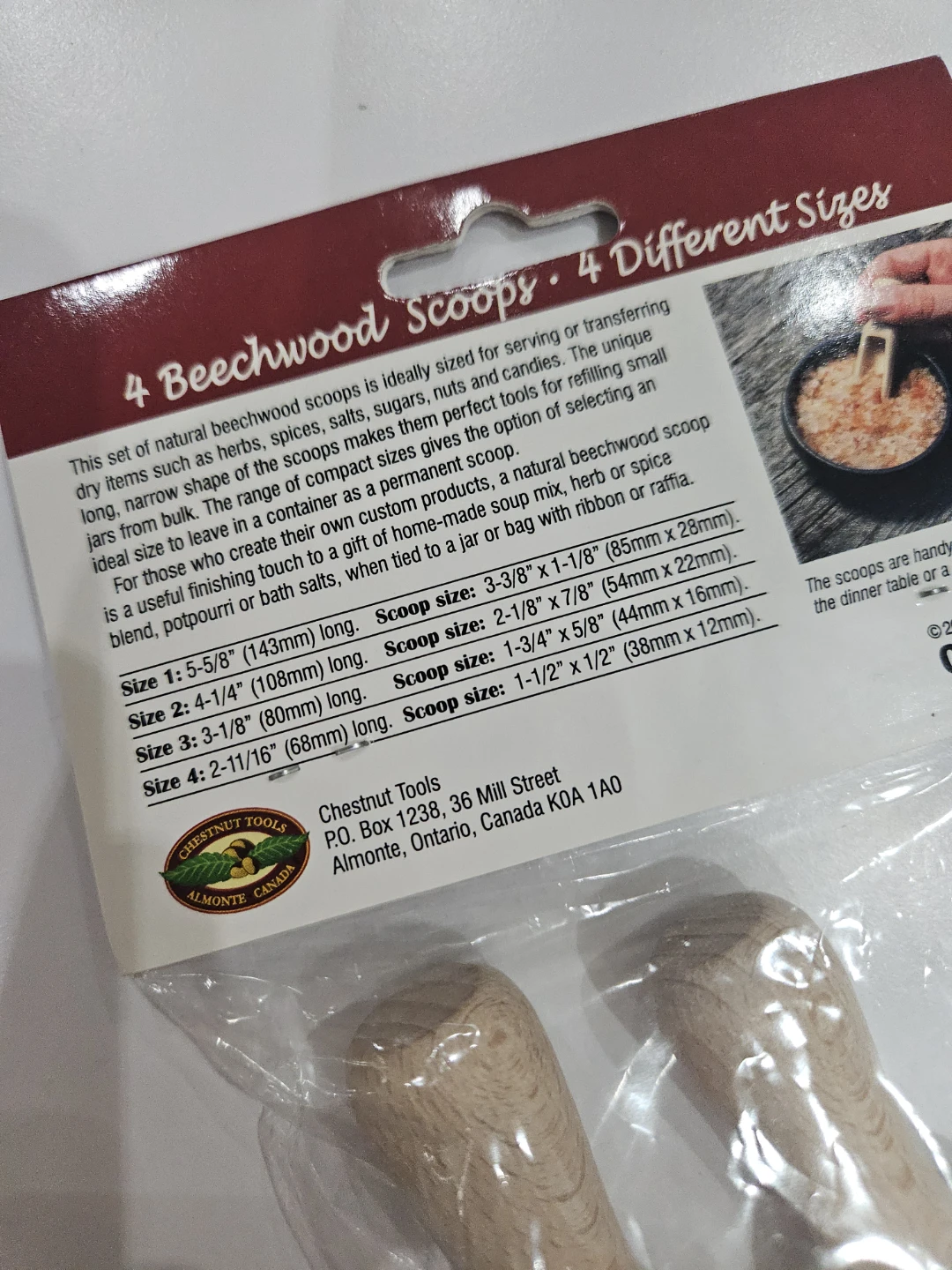 Set of four beechwood scoops - photo 2