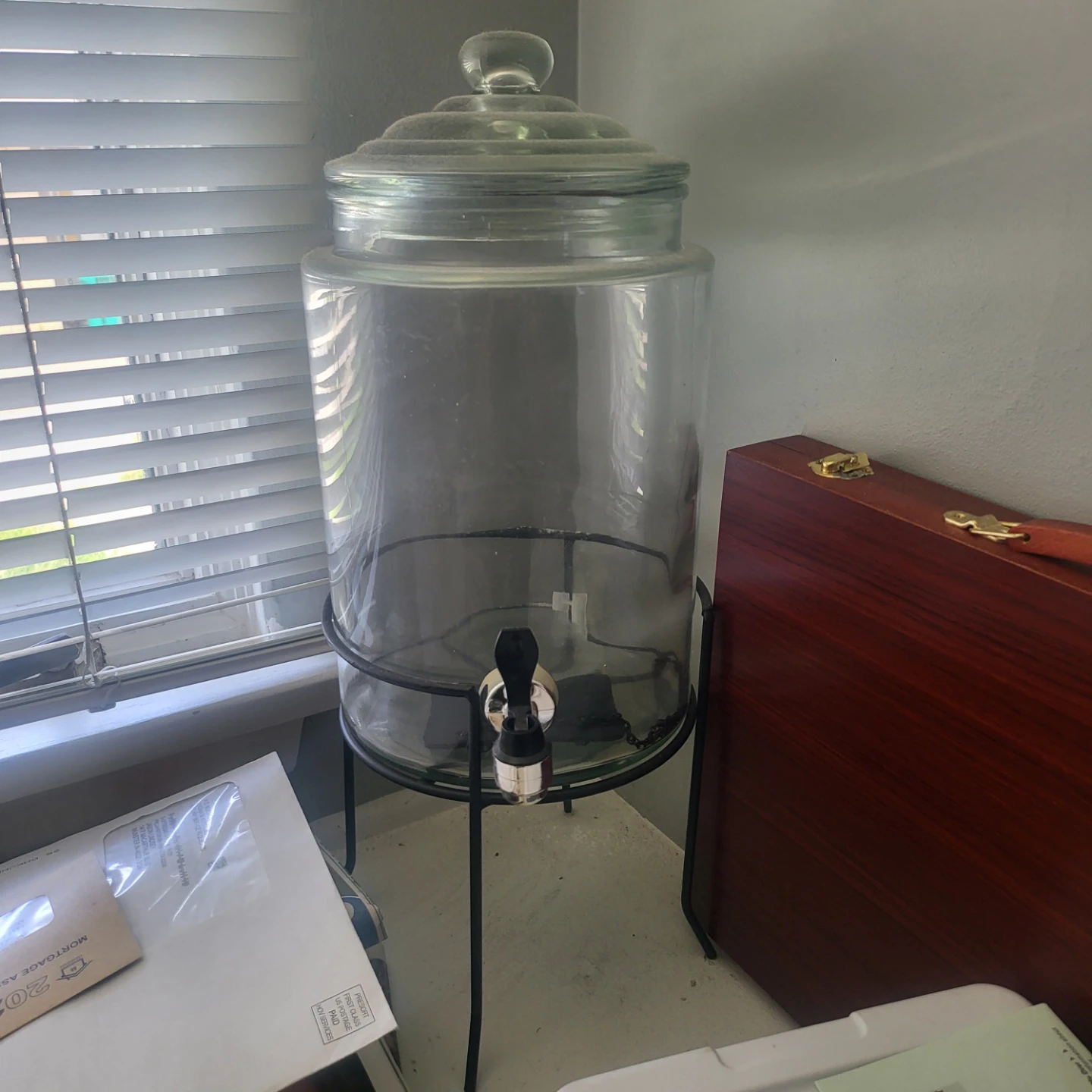 Glass Beverage Dispenser with Stand