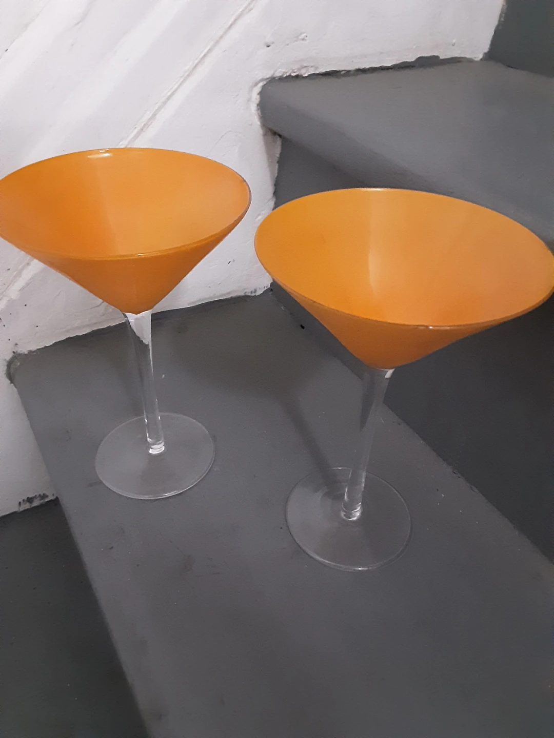 Orange Martini/Champagne Glasses - Set of 2