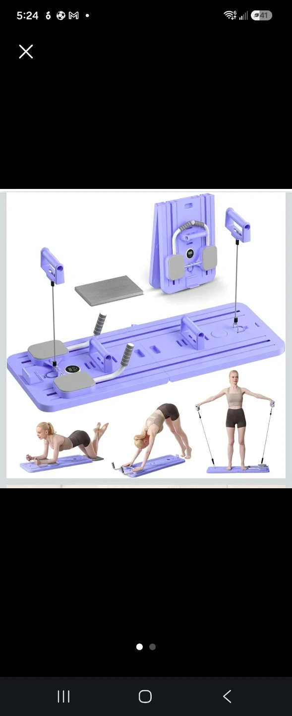Purple Fitness Stepper with Resistance Bands