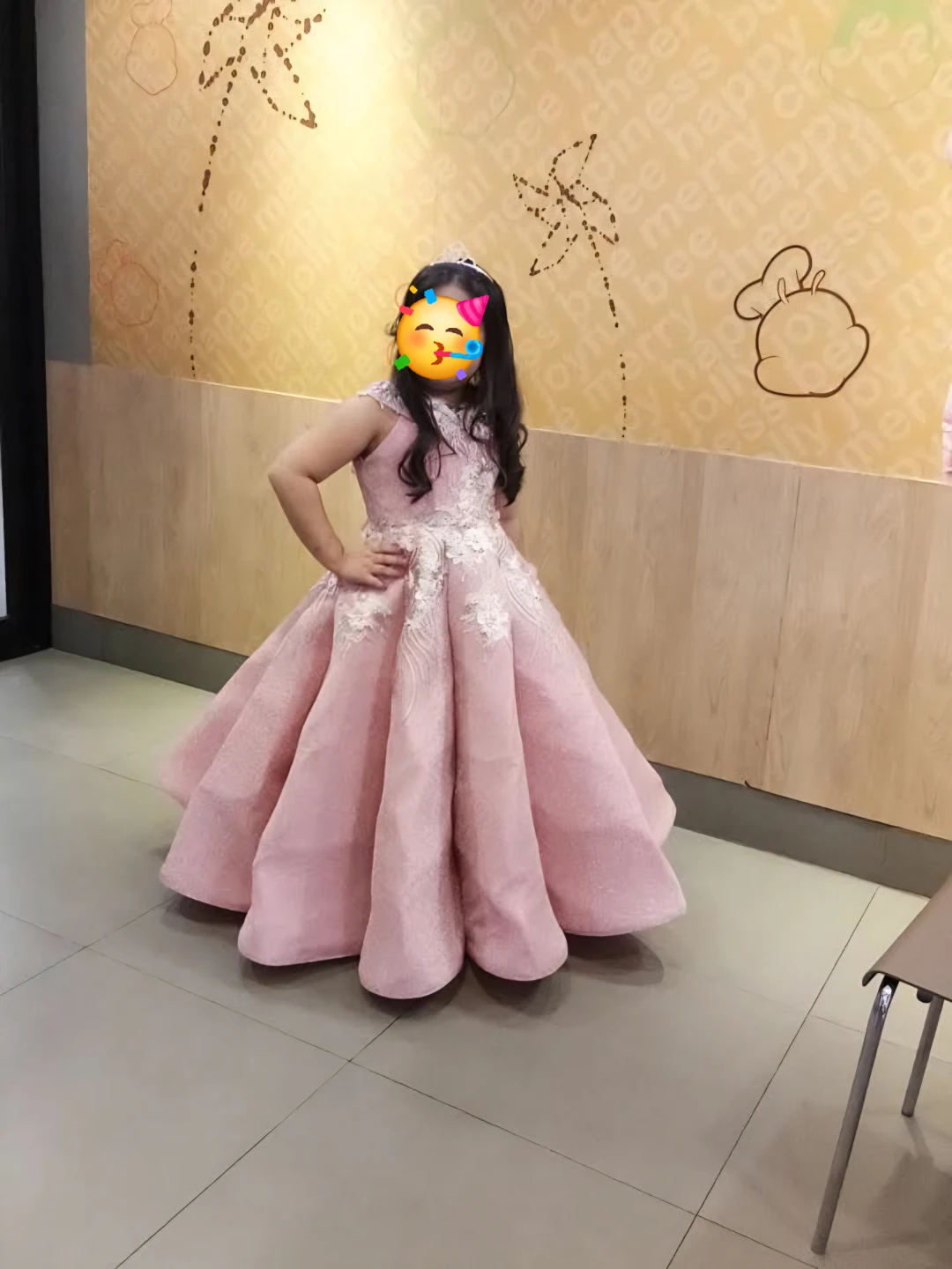 Pink Sequin Girl Gown