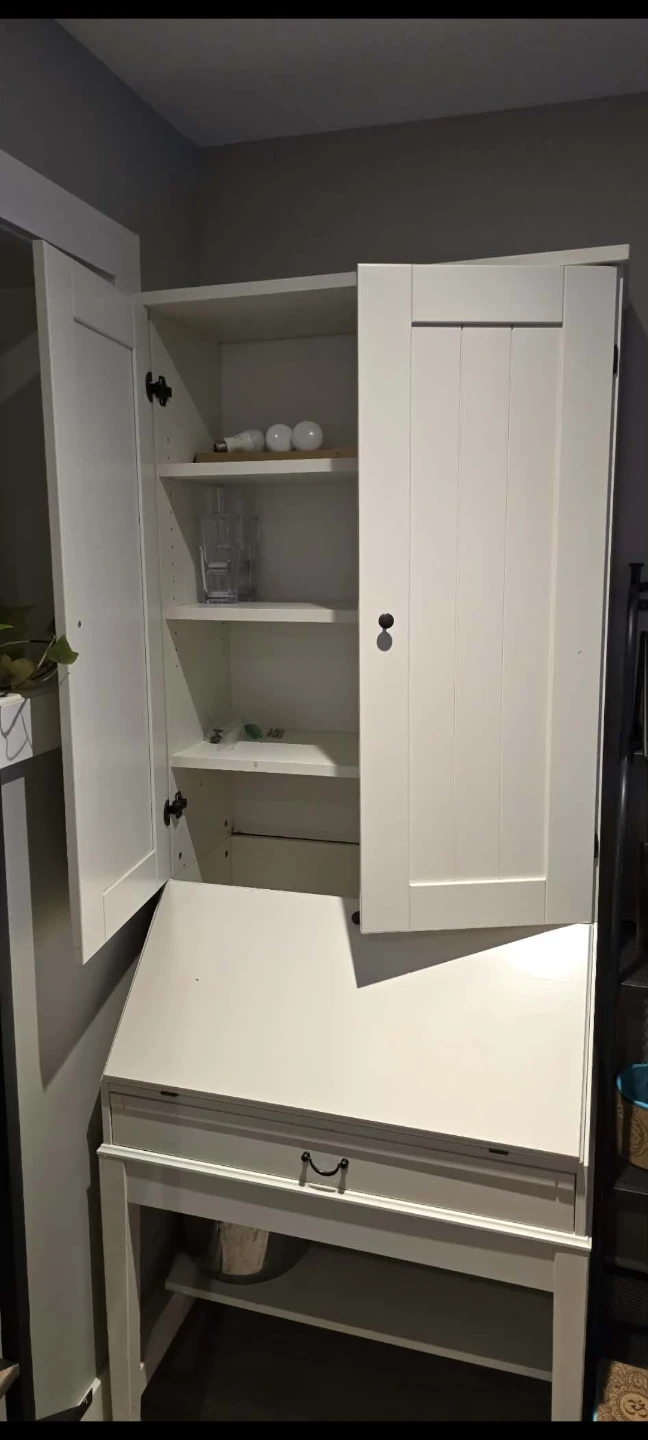 White Secretary Desk/Cabinet - photo 3