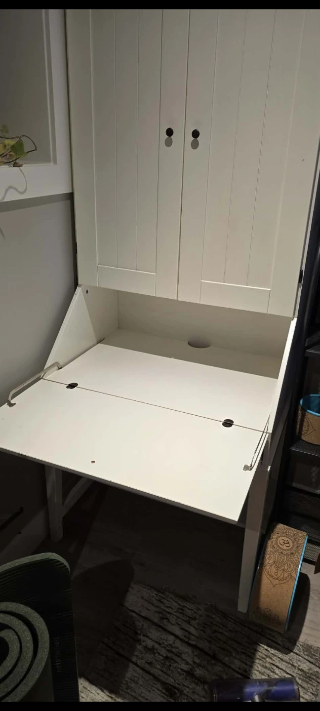 White Secretary Desk/Cabinet - photo 4