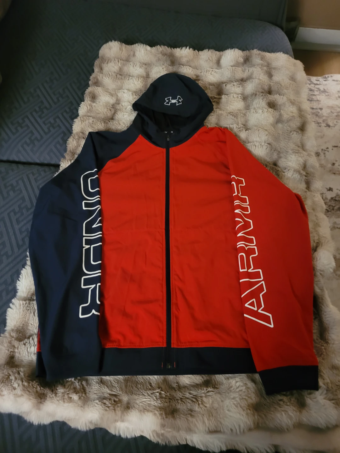 Under Armour Red & Navy Full Zip Hoodie