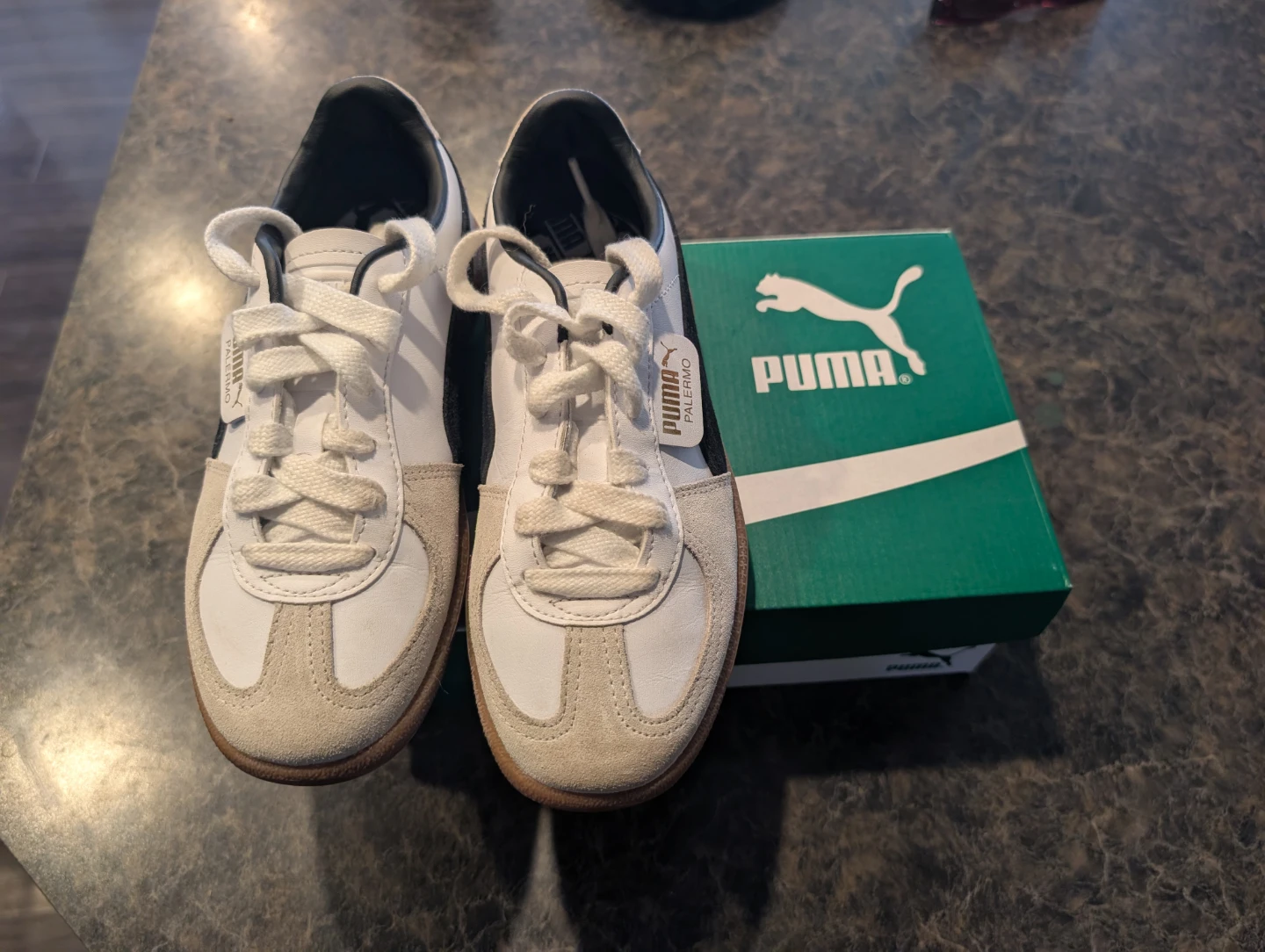 Puma Palermo LTH Jr White/Gray-Gum Sneakers Size 4 US - photo 2