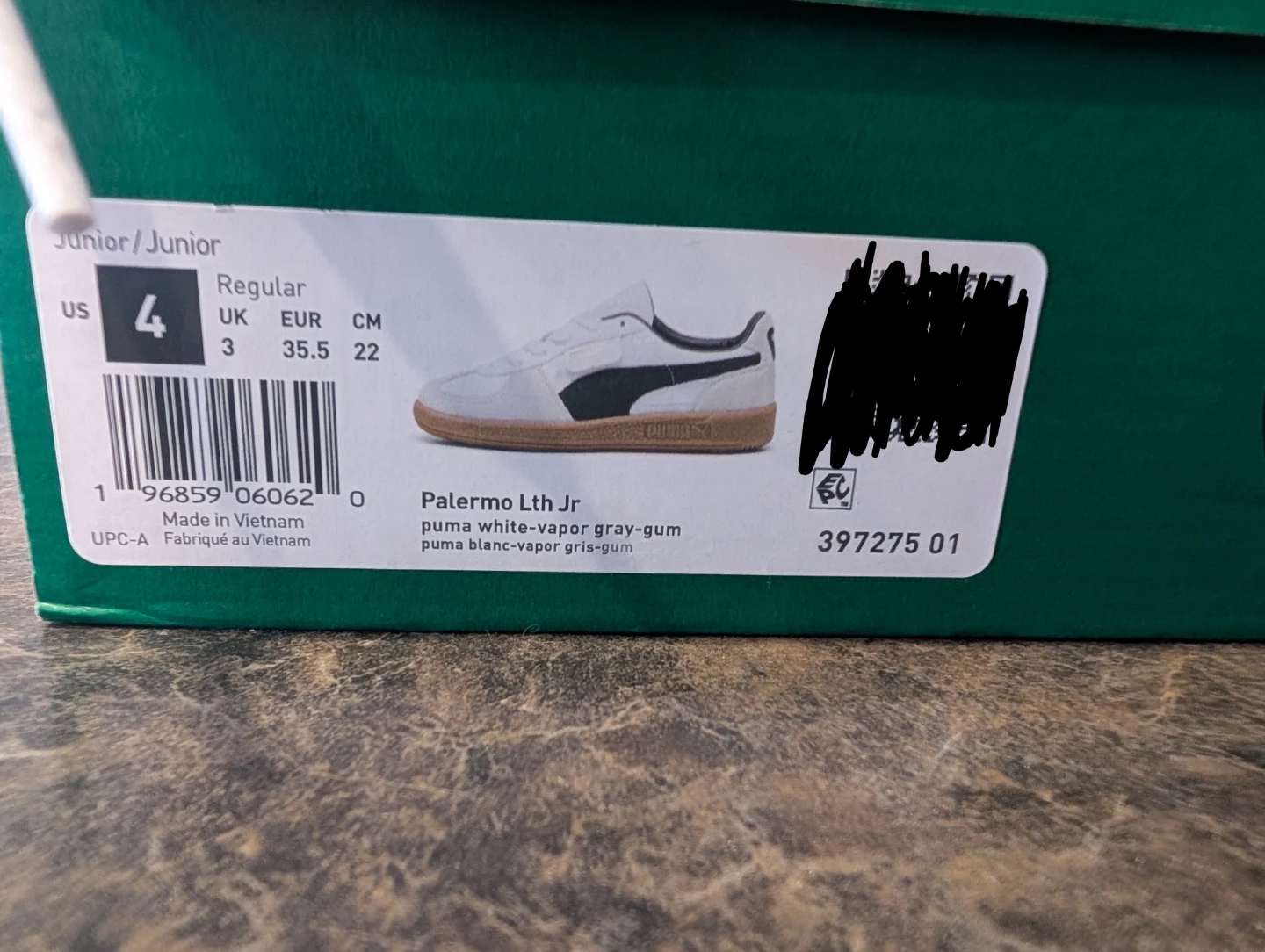 Puma Palermo LTH Jr White/Gray-Gum Sneakers Size 4 US - photo 3
