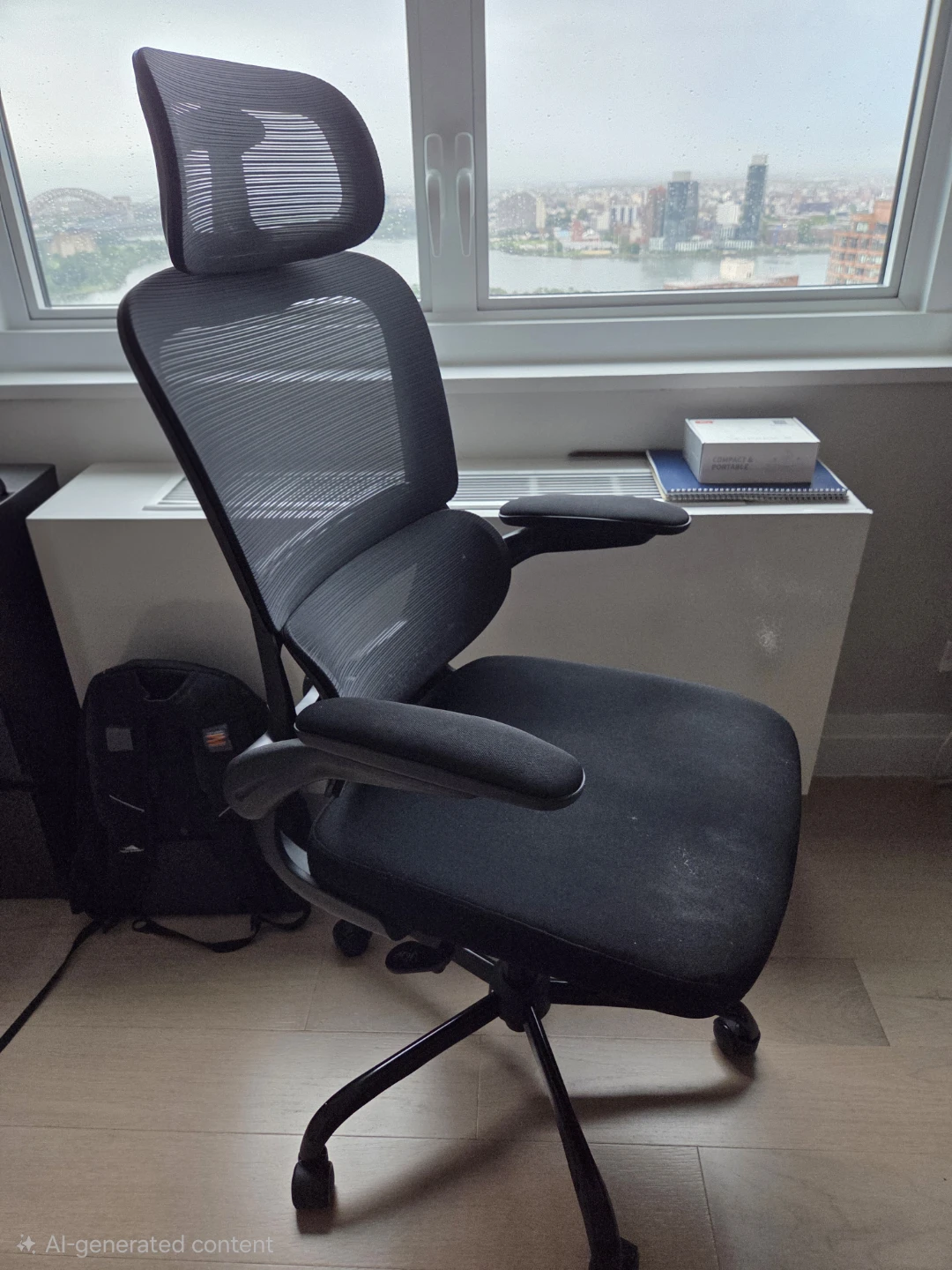 Black Mesh Ergonomic Office Chair with Headrest - photo 2