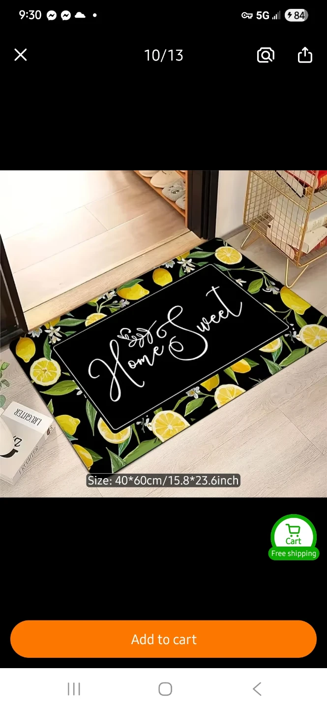 NEW Home Sweet Home Lemon Doormat