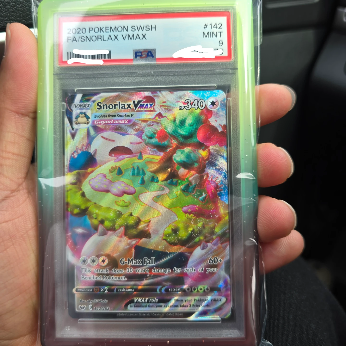 2020 Pokemon SWSH FA/Snorlax VMAX #142 Mint 9 Trading Card