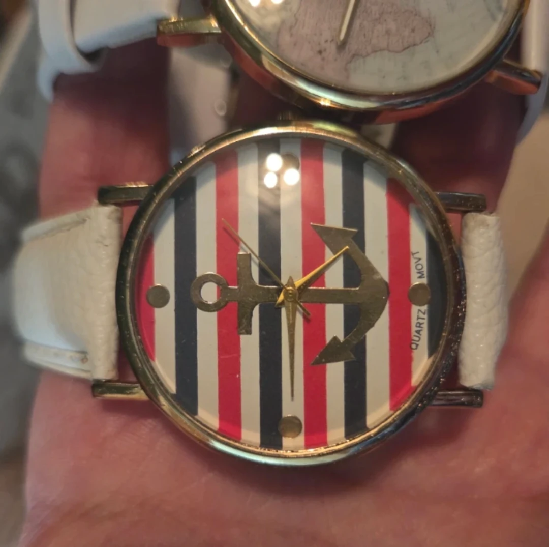 2 Fashion Watches - Anchor & World Map Designs - photo 4