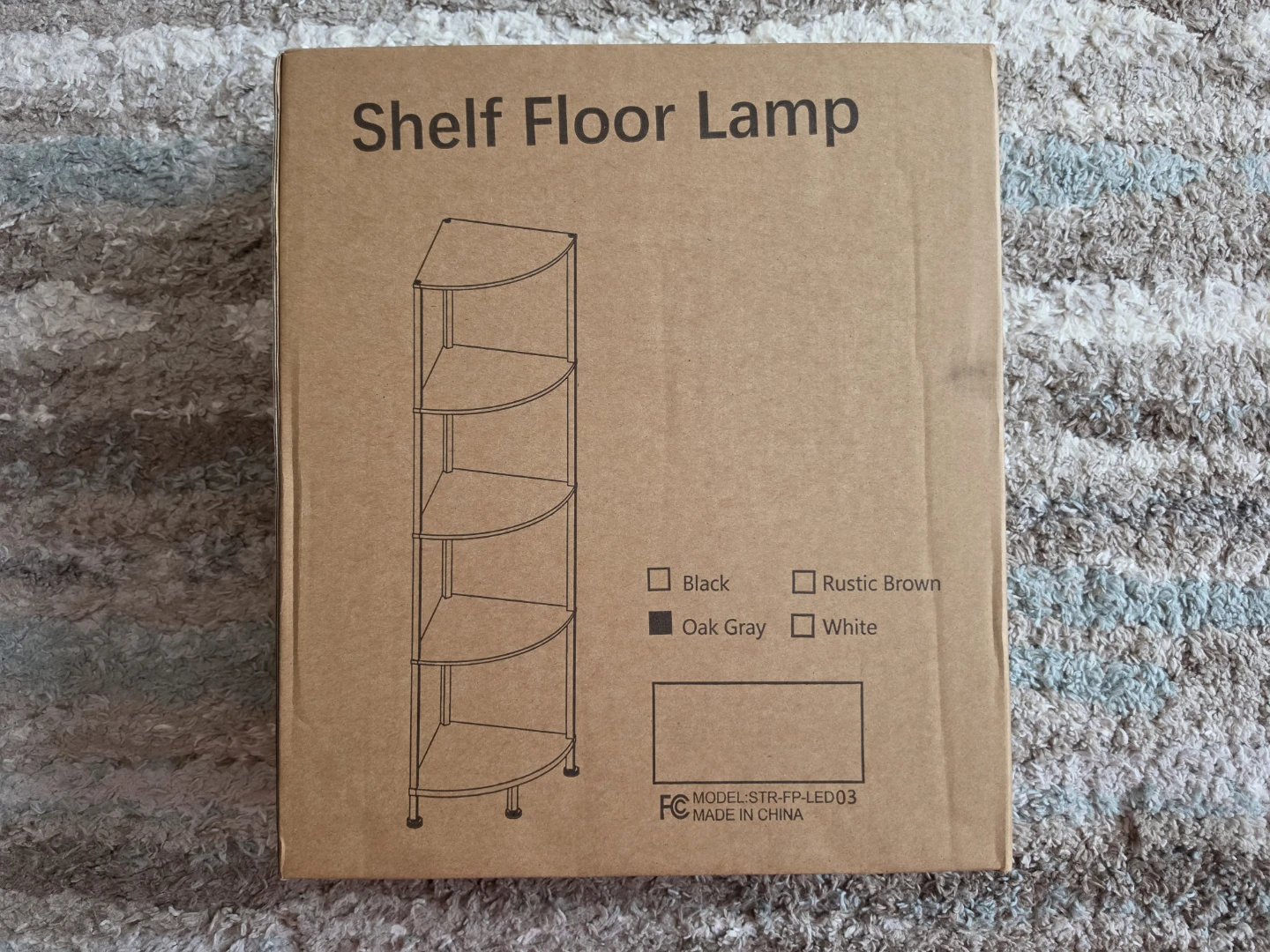 Corner Shelf with LED Light, 5 Tier Floor Lamp