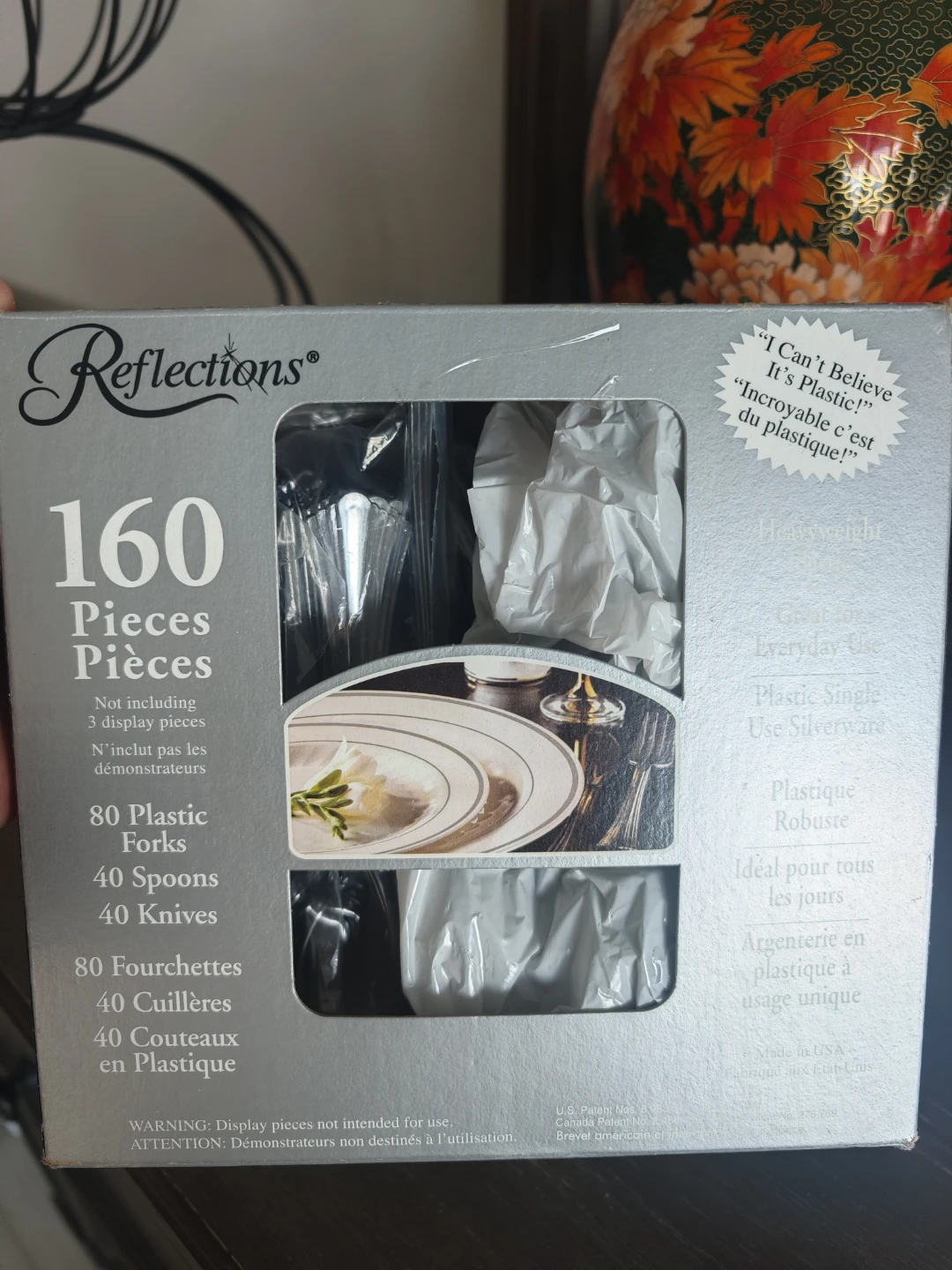 Reflections 160 Piece Plastic Cutlery Set
