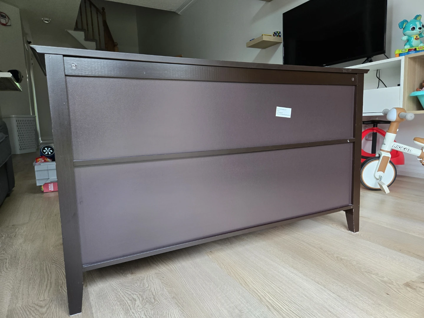 Dark Brown TV Stand with Storage - photo 3