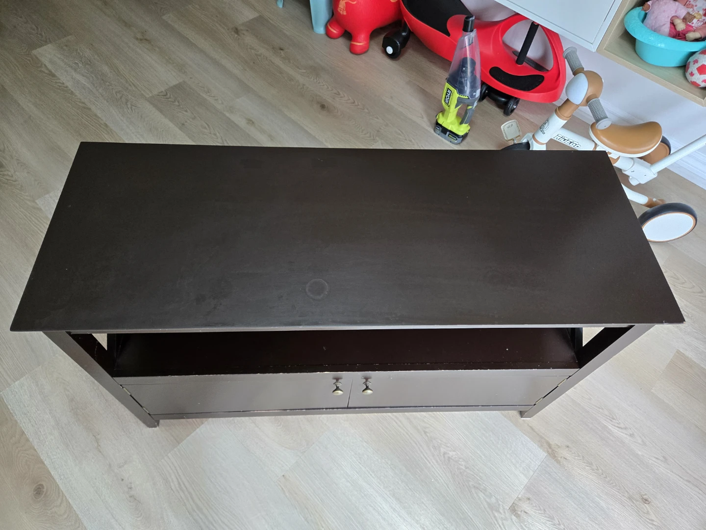 Dark Brown TV Stand with Storage - photo 5