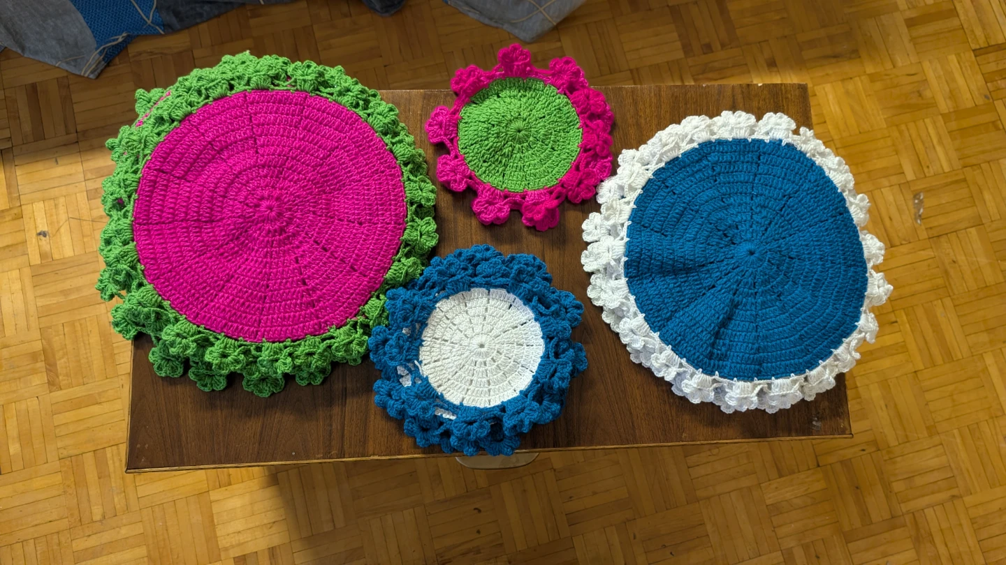 Handmade Crochet Coasters/Doilies Set