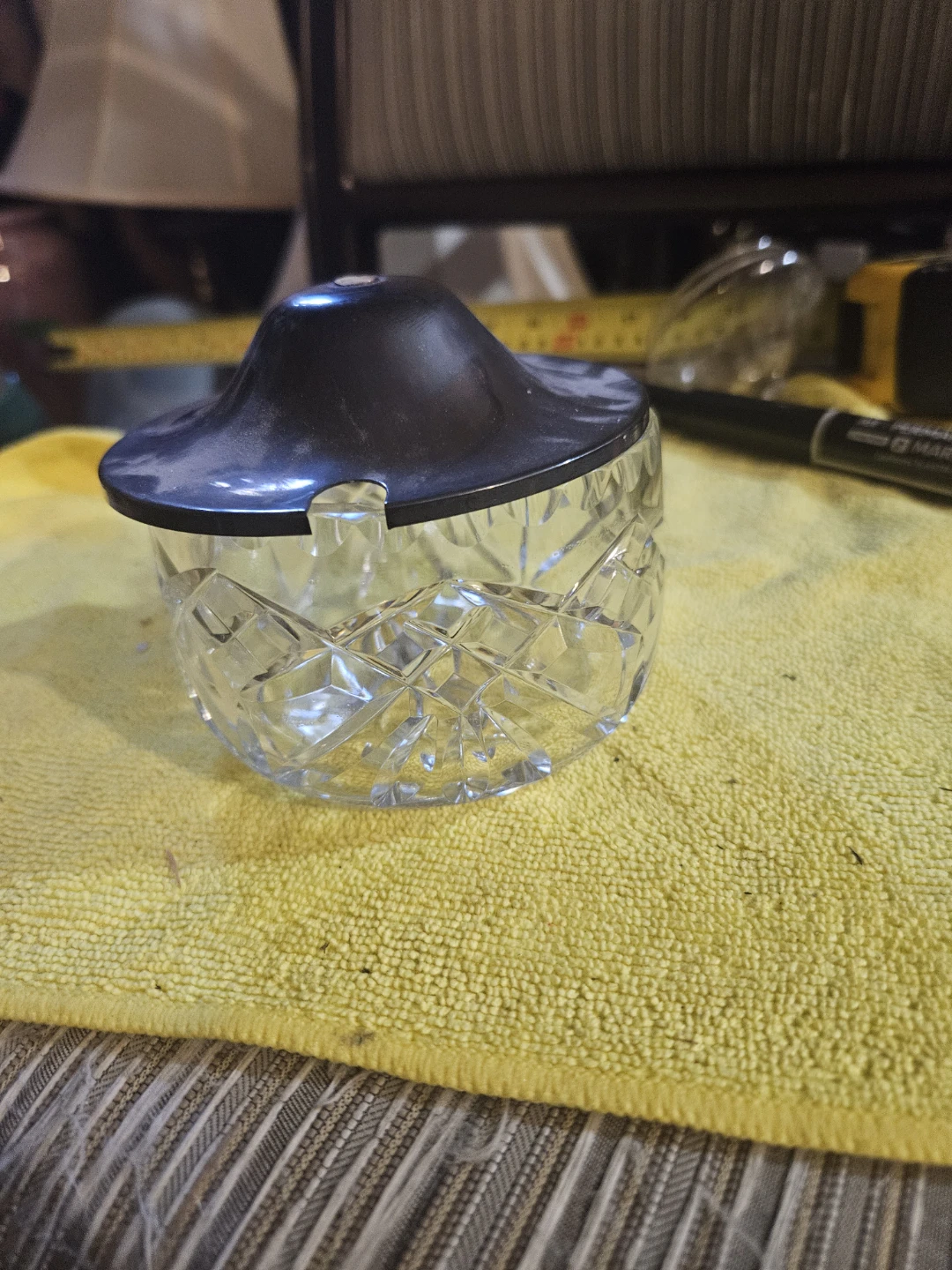 Crystal Sugar Bowl with Lid - photo 2