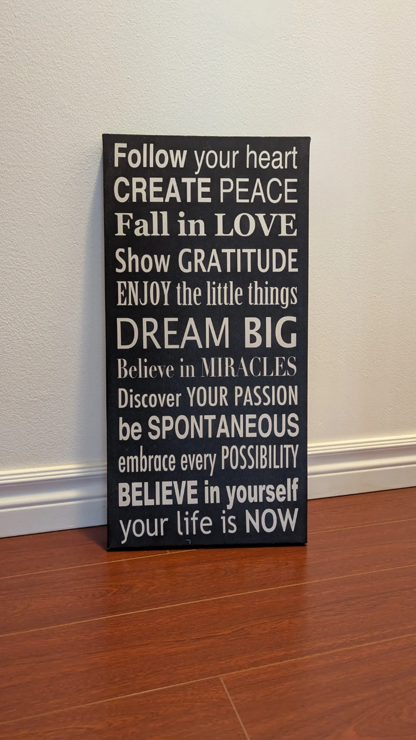 Inspirational Quote Canvas Wall Art