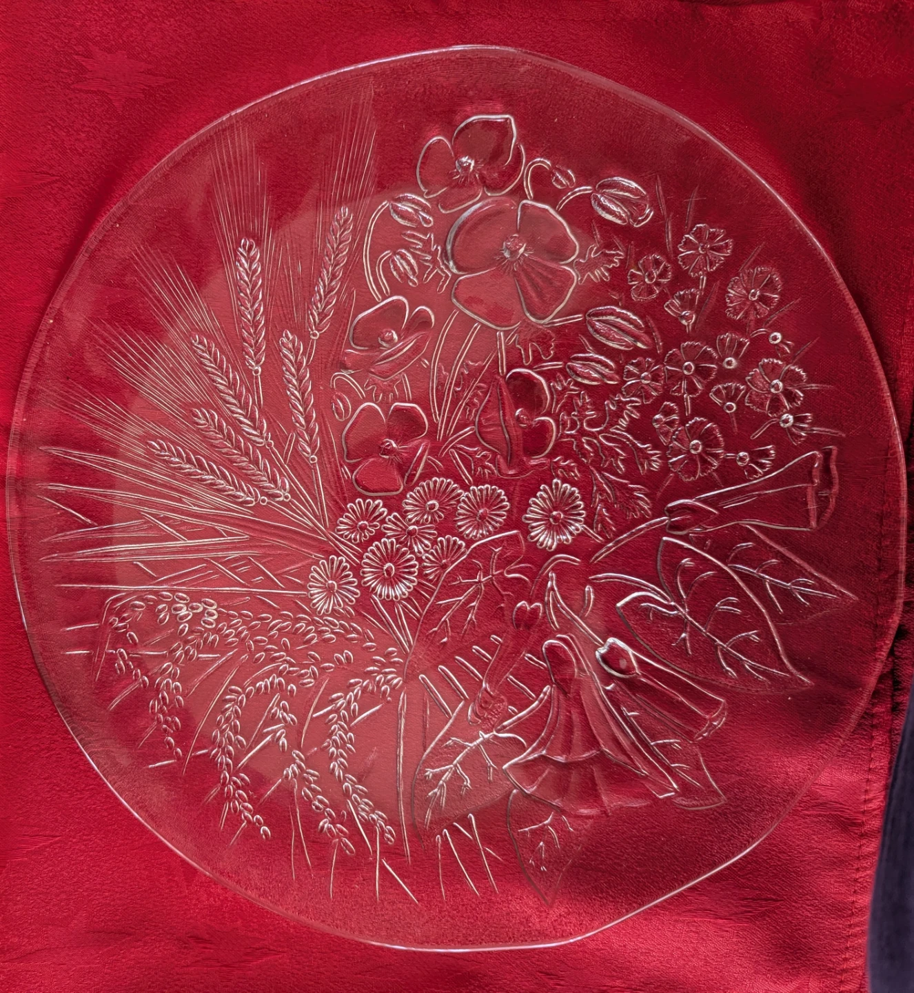 Large glass serving platter