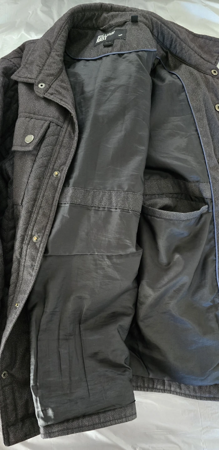 William Rast Men's Quilted Jacket - Grey Herringbone - photo 2