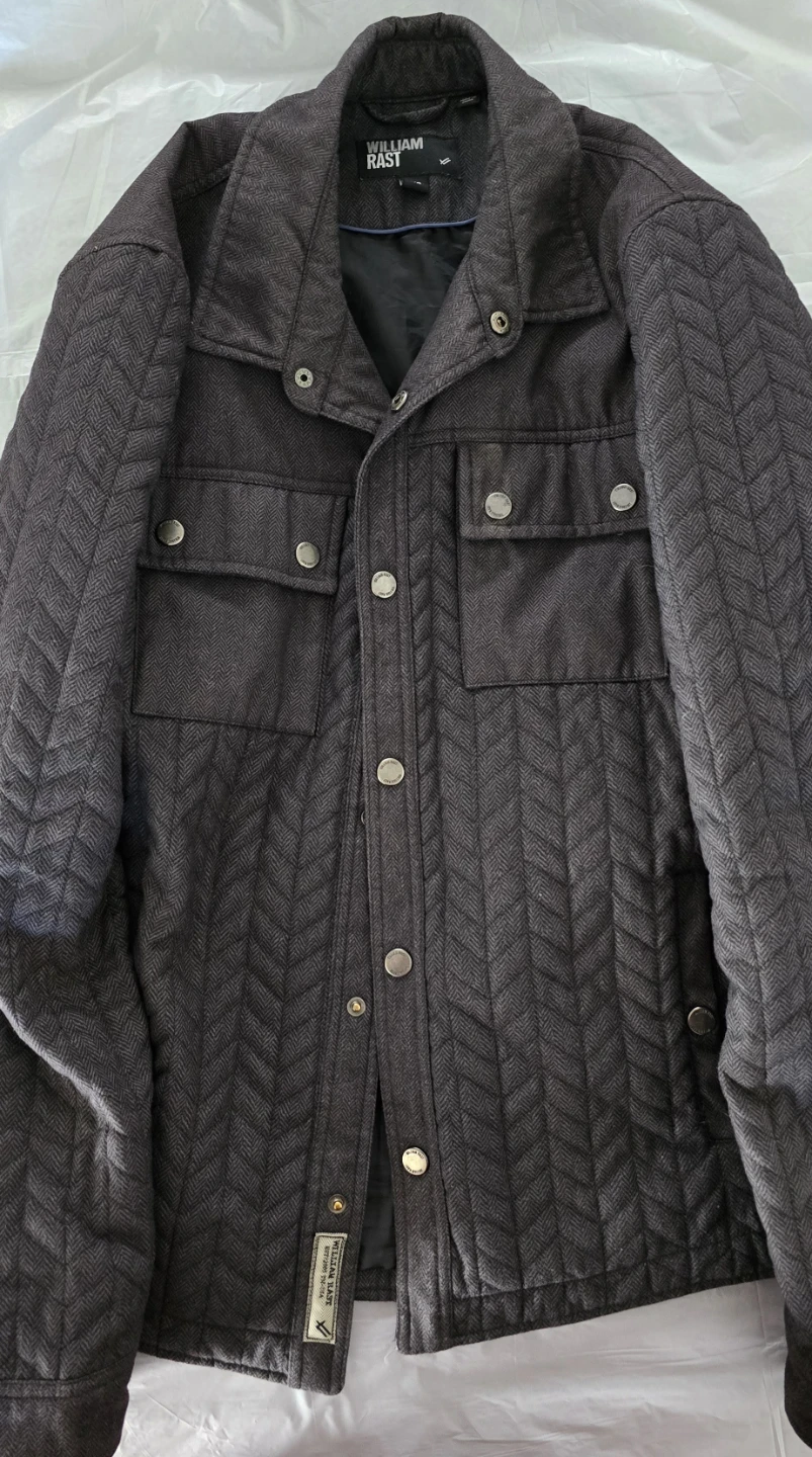 William Rast Men's Quilted Jacket - Grey Herringbone - photo 4