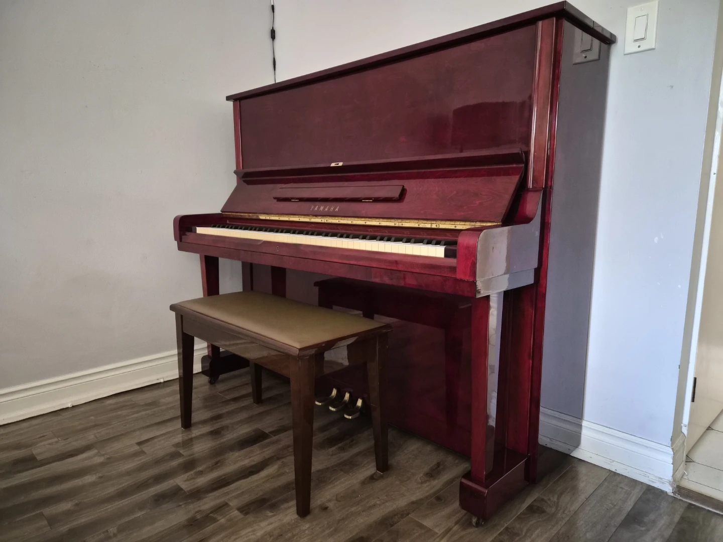 Yamaha Upright Piano - Dark Red