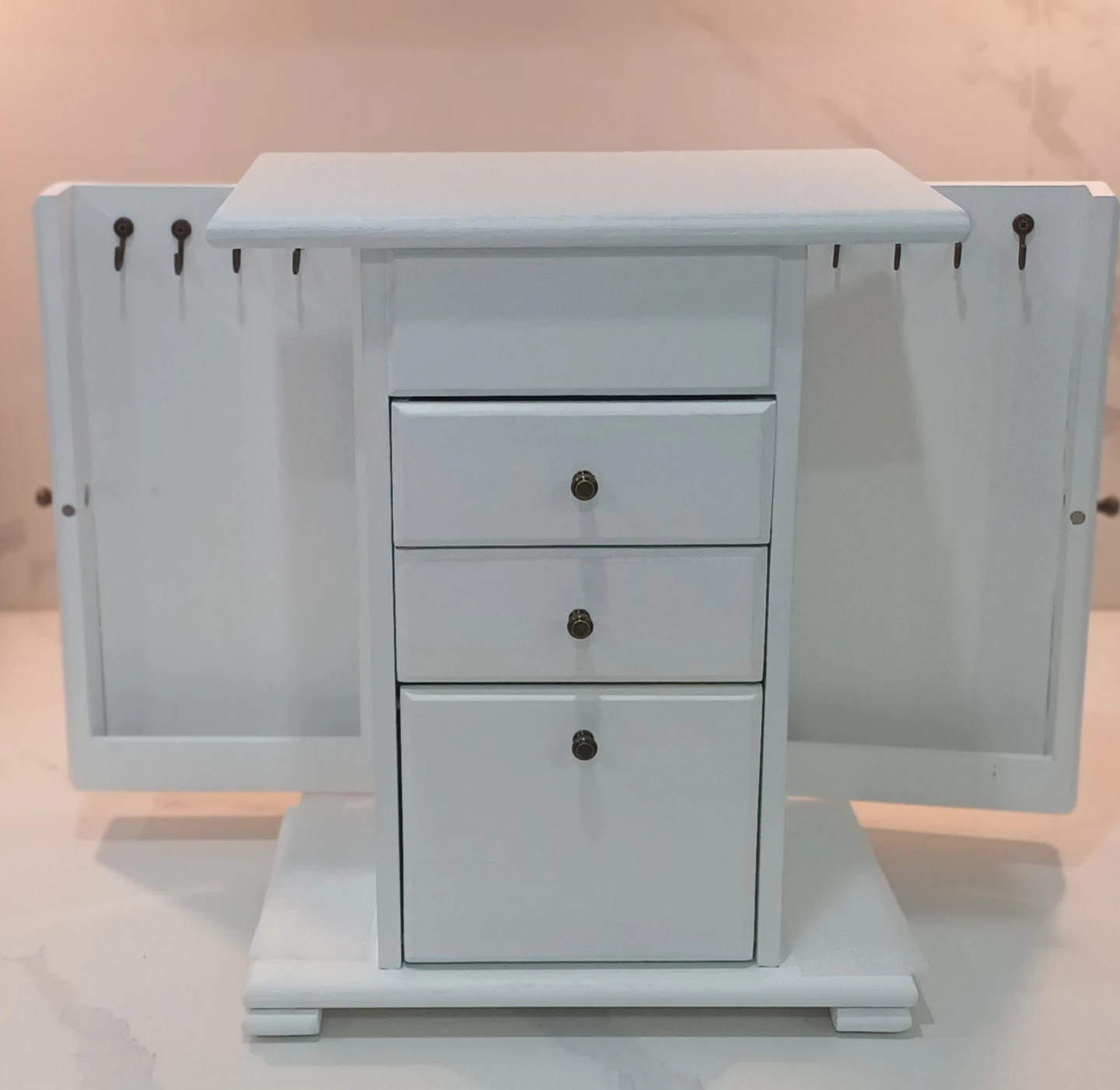 Emfogo - White Wooden Jewellery Box with Mirror - photo 5