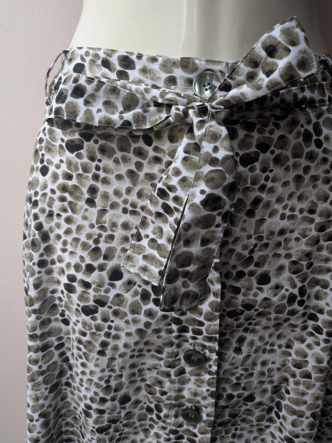 Olsen Animal Print Button-Front Midi Skirt sz MEDIUM