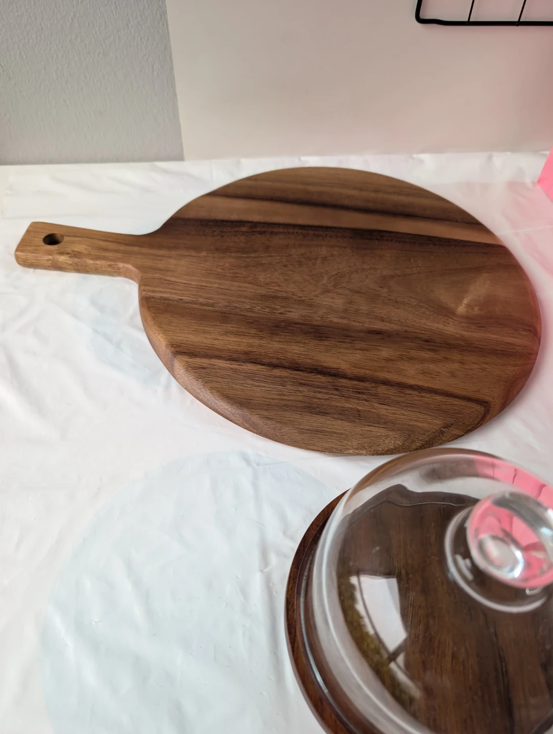 Wooden Cheese Board with Glass Dome