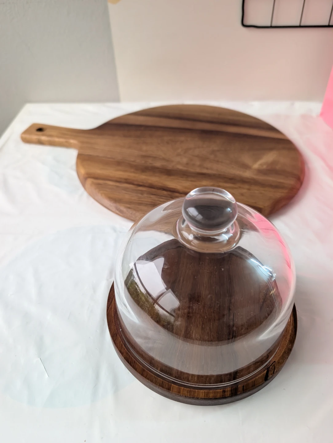 Wooden Cheese Board with Glass Dome - photo 2