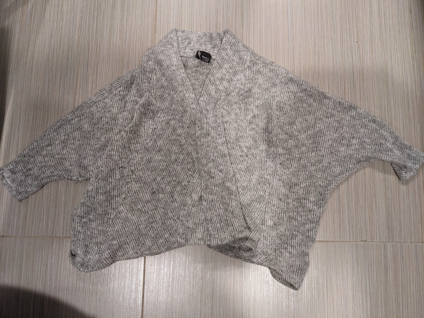 Sparkle & Fade Gray Knit Cardigan