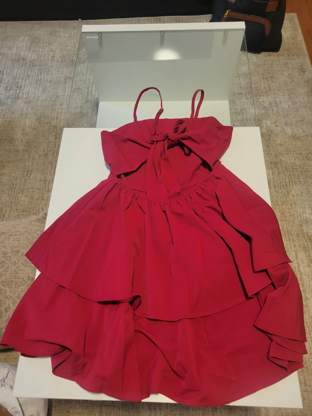 Red tiered bow dress - photo 2