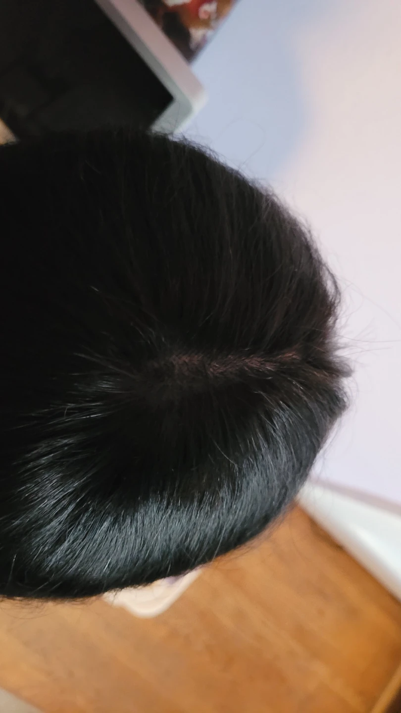 Human hair Black Straight Wig with Bangs - photo 3