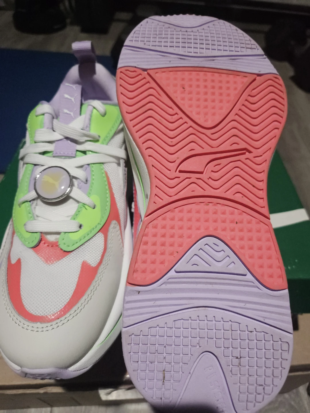 Puma Women's RS-X Pink Lime Green White Sneakers - photo 5