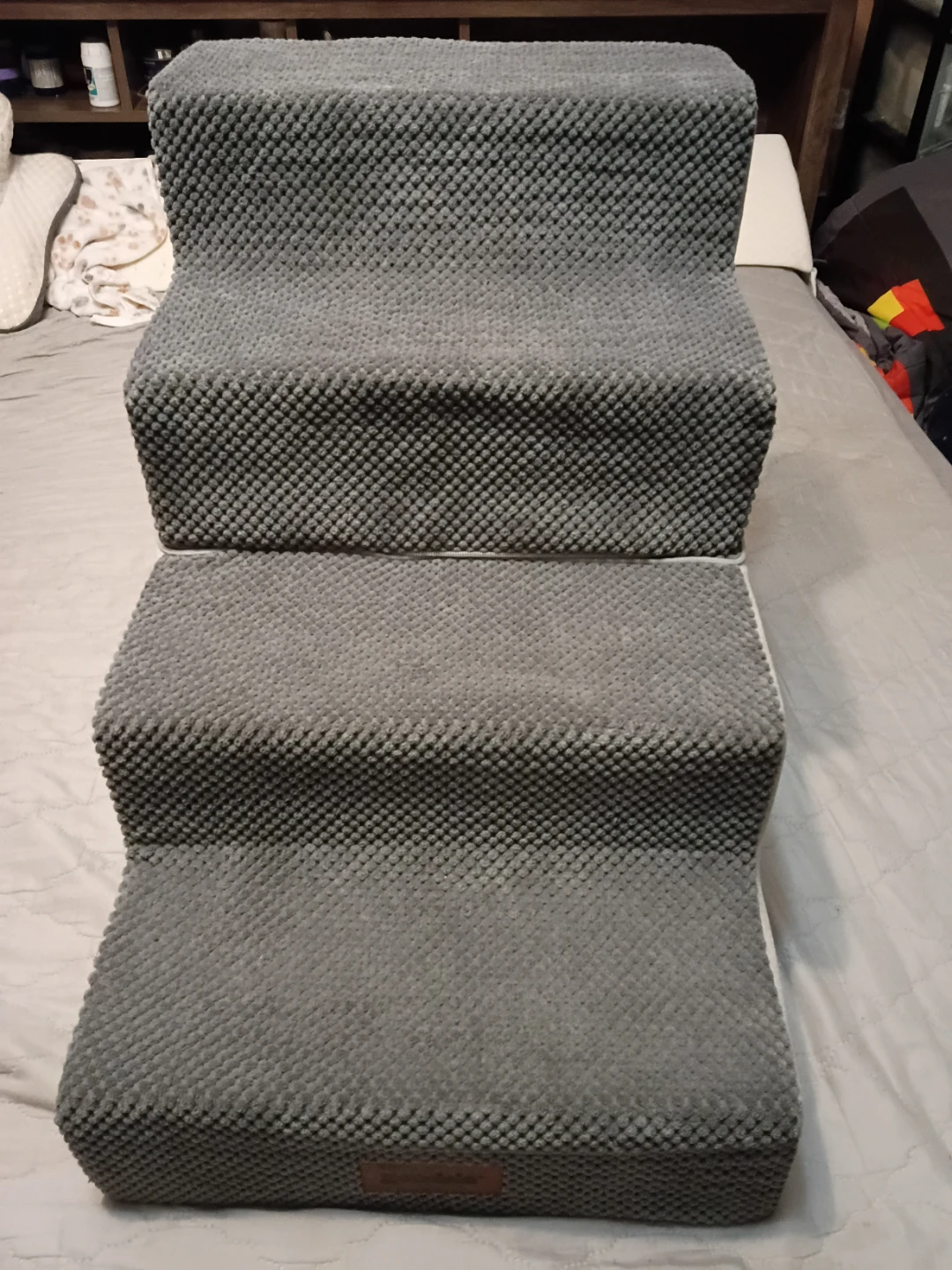 Grey 4-Step Pet Stairs