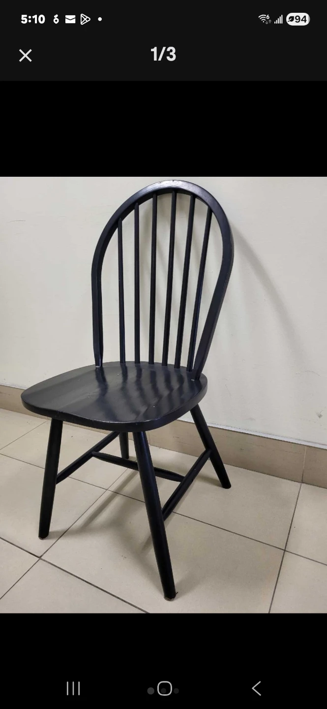 NORRNÄS  IKEA Solid Wood, Dining Chair. Sleek Black,Durable