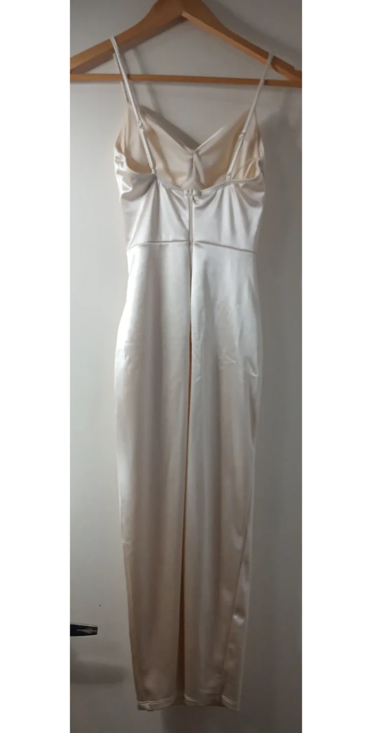 Windsor Champagne Satin Ruched Midi Dress - photo 2